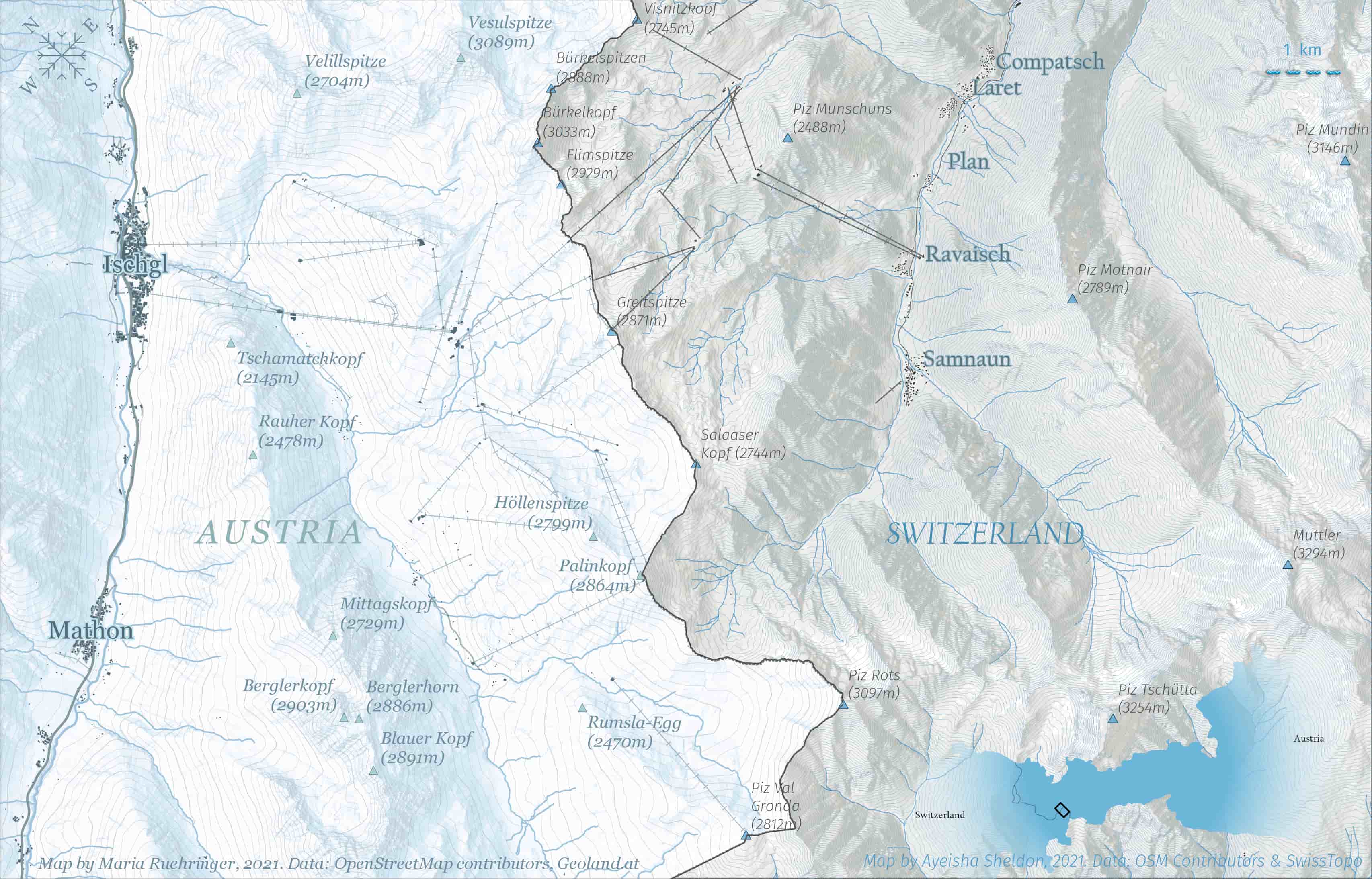 The Alps map