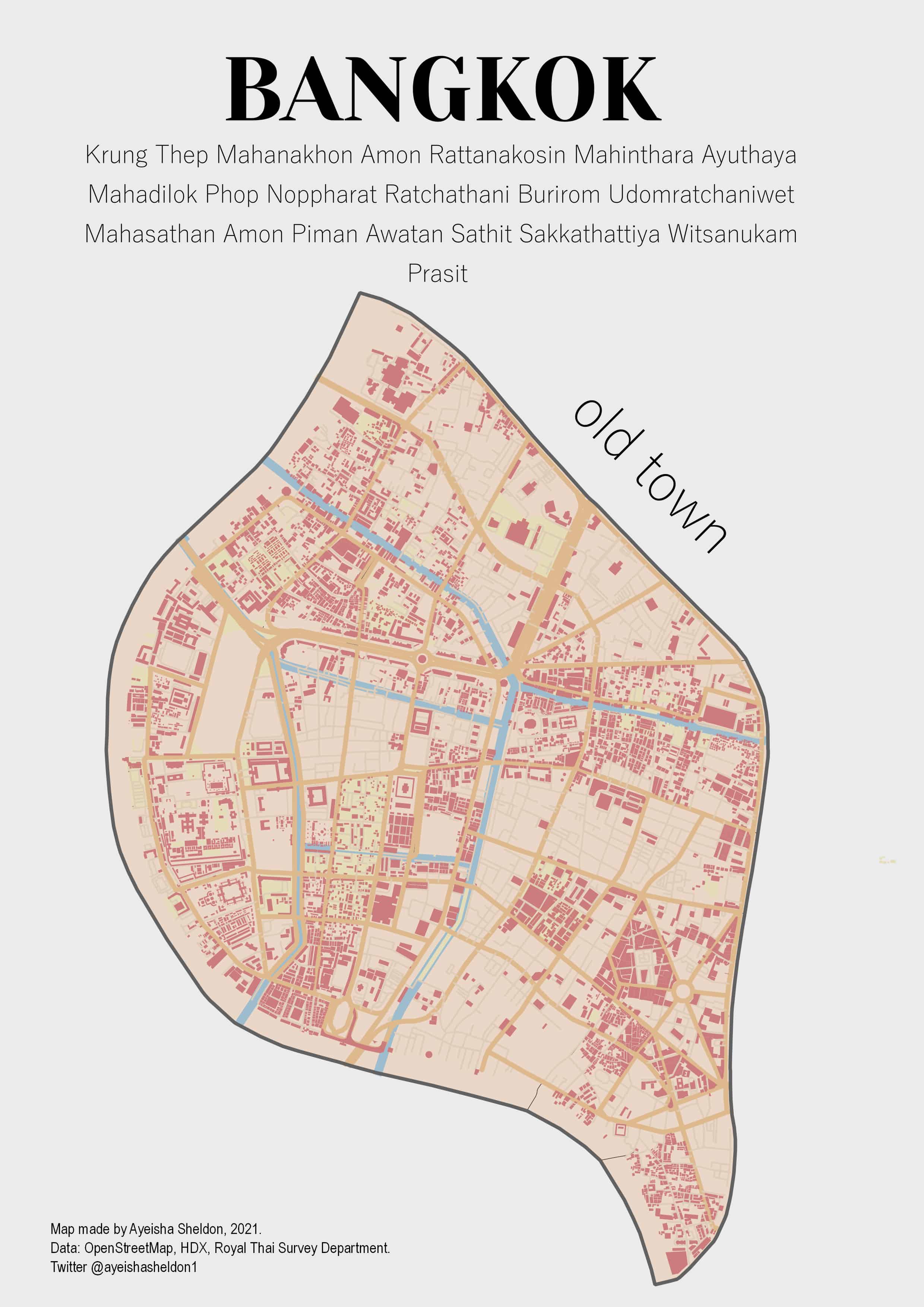 Bangkok old town map